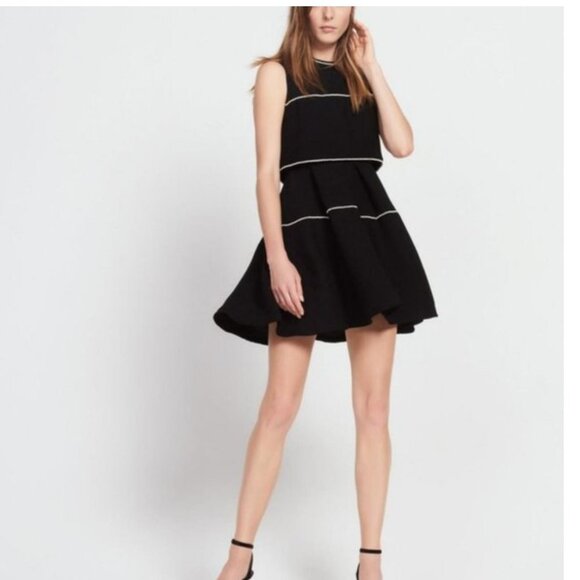 Sandro Pearl Embellished Dress Black Size FR 1/US XS - Picture 1 of 14